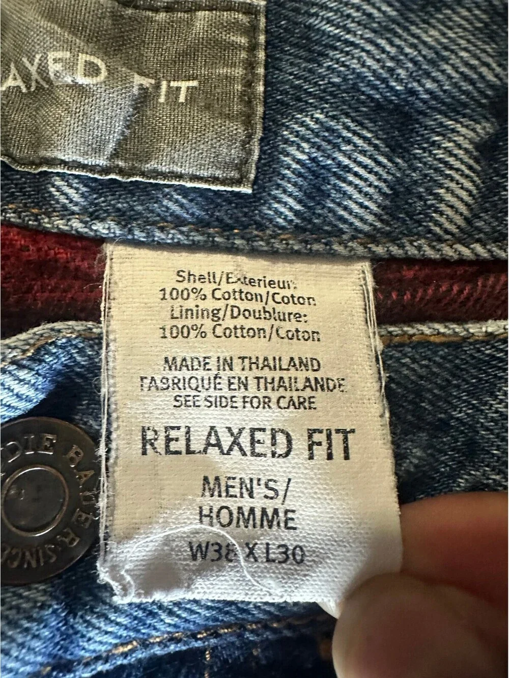 Eddie Bauer Relaxed Fit medium wash straight leg 100% cotton denim jeans 38x30
